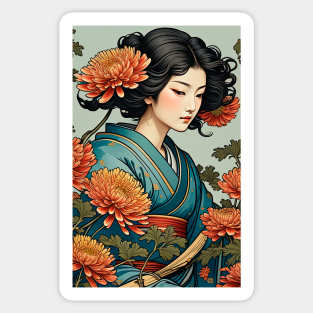 Chrysanthemum Girl Sticker